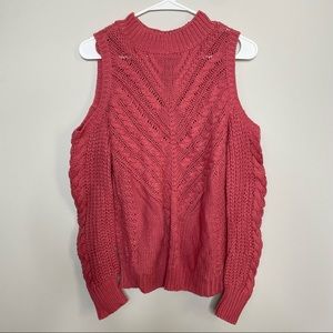 NWT Aeropostale Pink Cold Shoulder Sweater